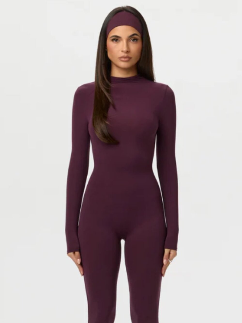 Naked Closed Toe Jumpsuit - DARK-PLUM NEW SIZE M